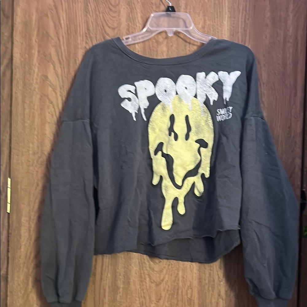 Women's Gray Spooky Sweater Off the Shoulder